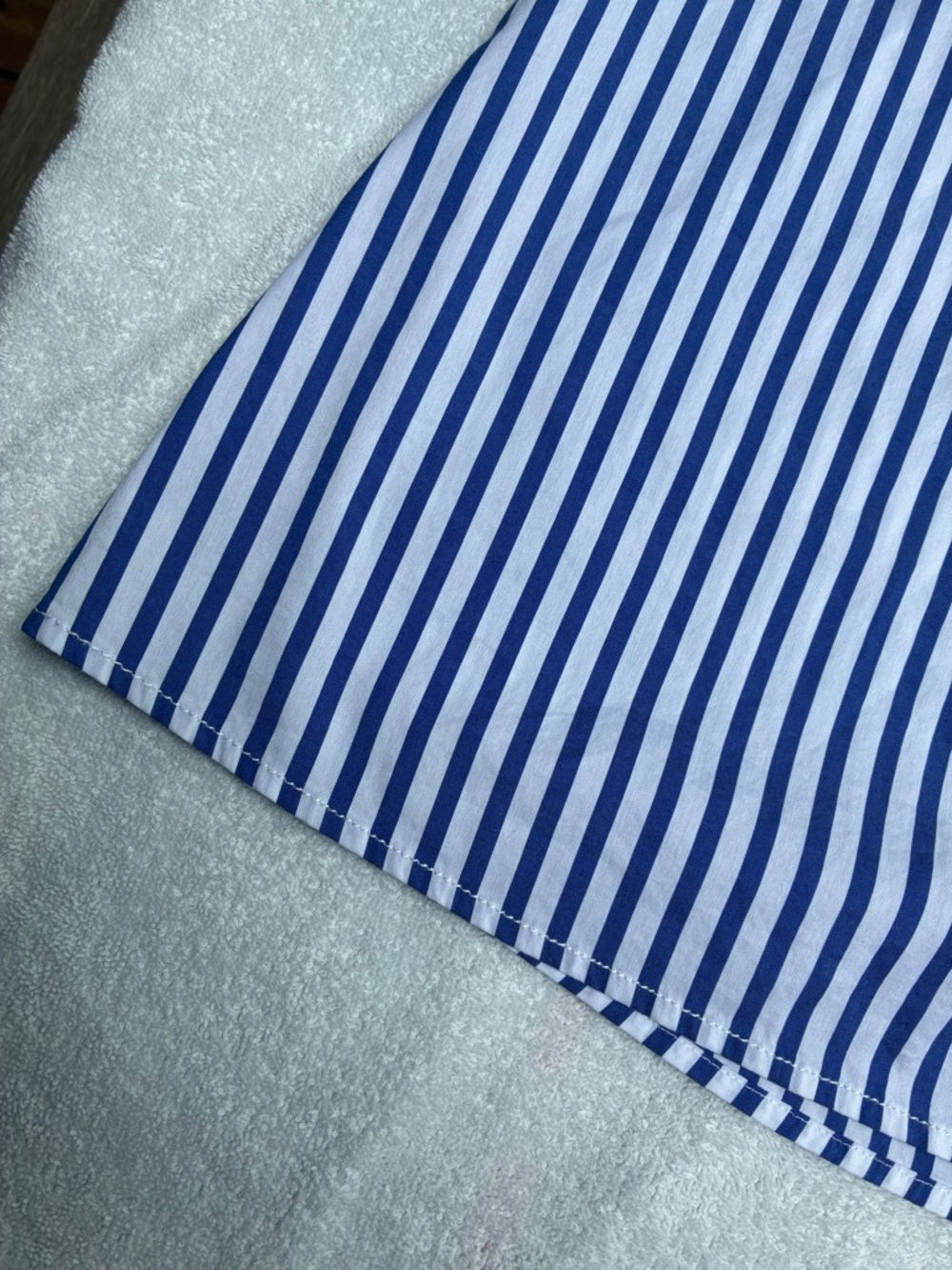 Beautiful coastal blue and white striped midi button up skirt size 10 - Picture 2 of 6